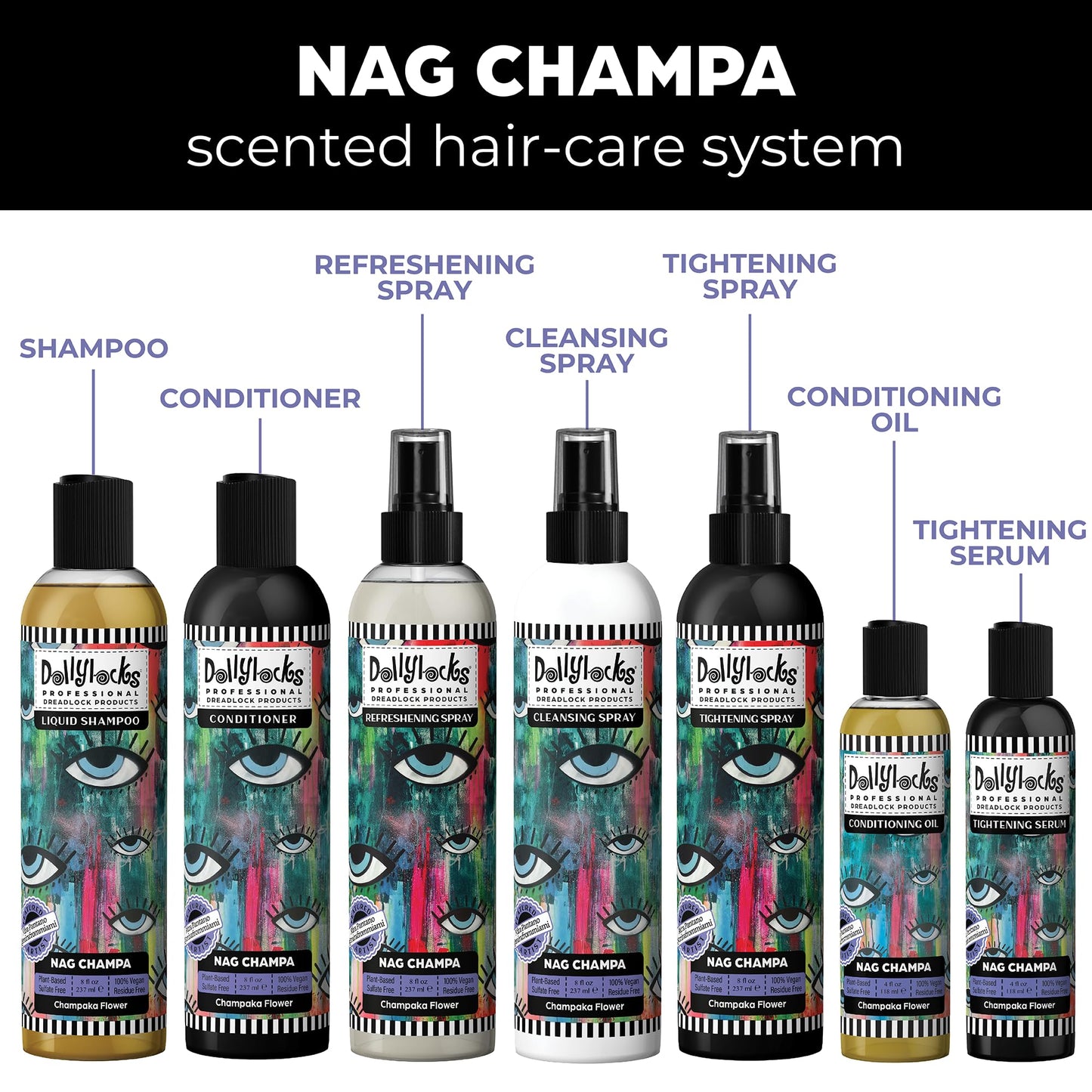 Dollylocks Refreshening Spray for Locs, Braids, Extensions, Dreadlocks | Nag Champa | Plant-based, Residue-free, Sulfate-free | Refresh Moisturizing Beauty & Personal Care Dollylocks