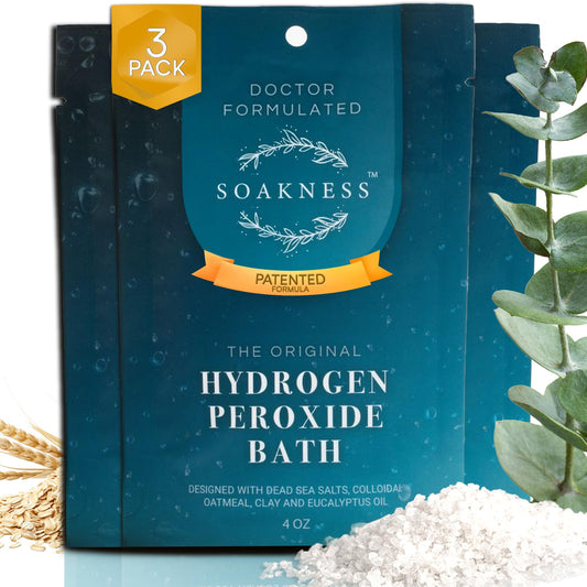 Soakness Hydrogen Peroxide Epsom Salt Bath Soak - USA-Made - Patented Bath Salts, Muscle Recovery, & Skin Detoxification - Magnesium Salts for Bathing Beauty & Personal Care Soakness