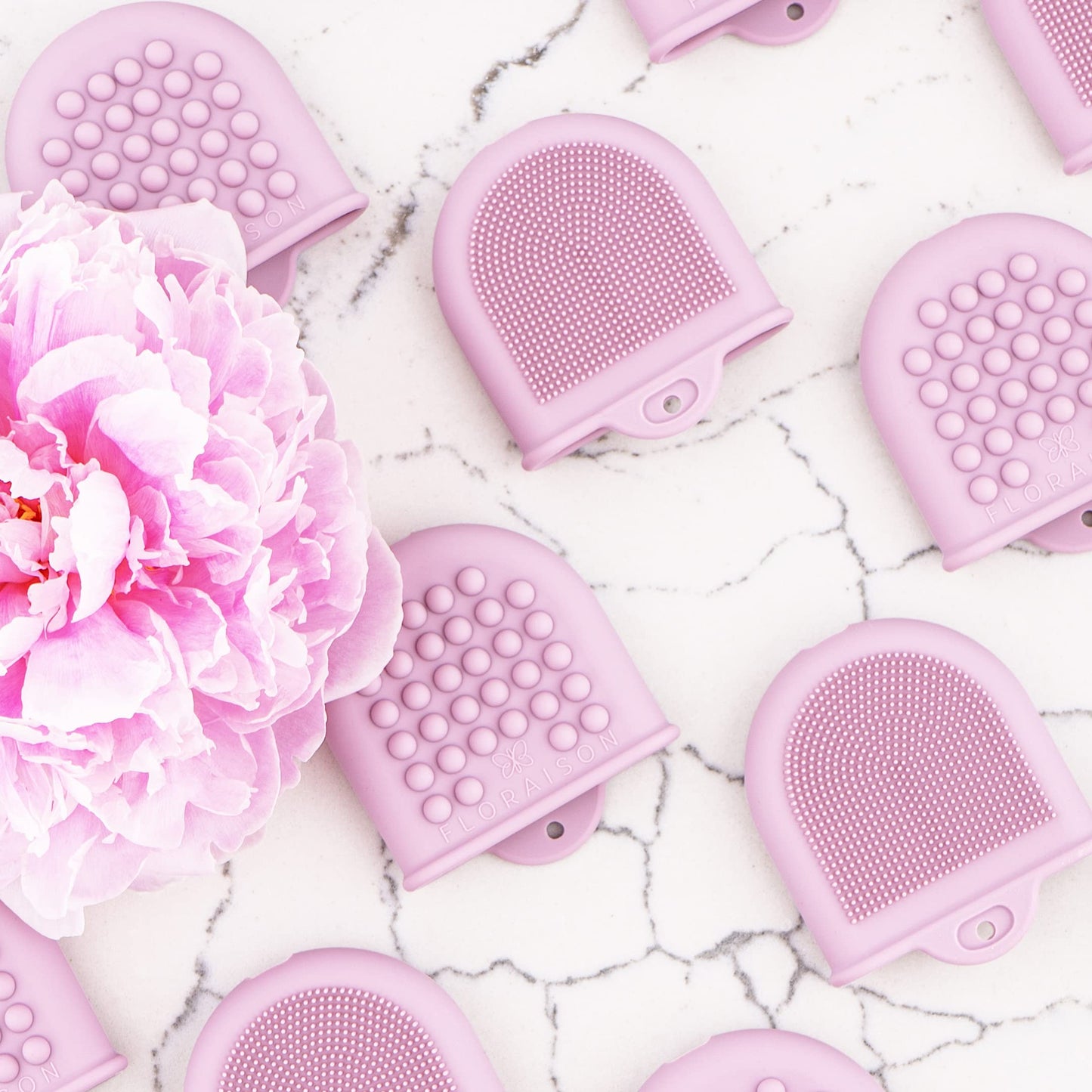 2 Mini Gloves Mini Glow Soft Silicone Facial Cleansing Brush and Face Massager Luxury Skincare Gift (Pink) Beauty & Personal Care FLORAISON BEAUTY IS ALREADY HERE