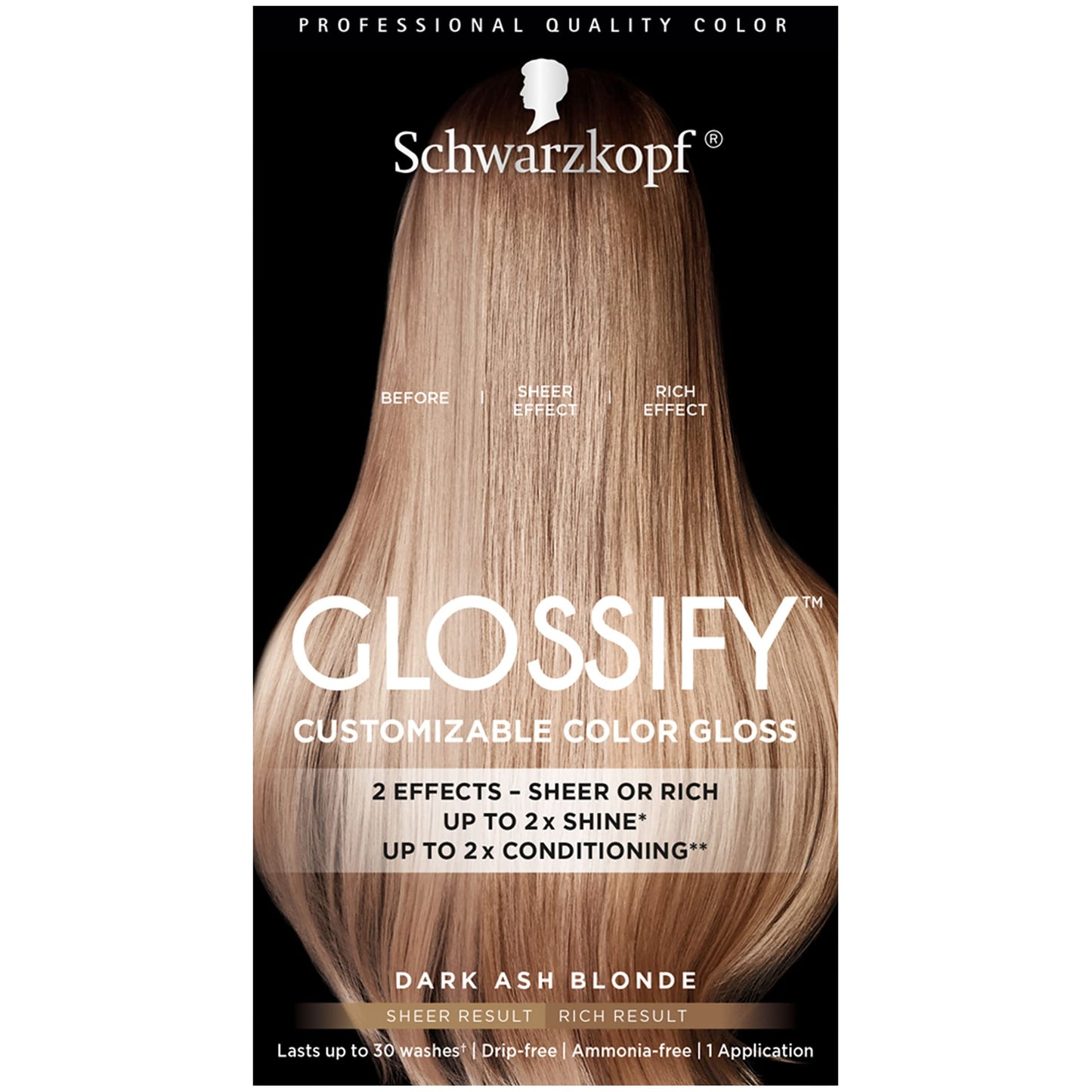 Schwarzkopf Glossify Customizable Color Gloss, Dark Ash Blonde Beauty & Personal Care Schwarzkopf