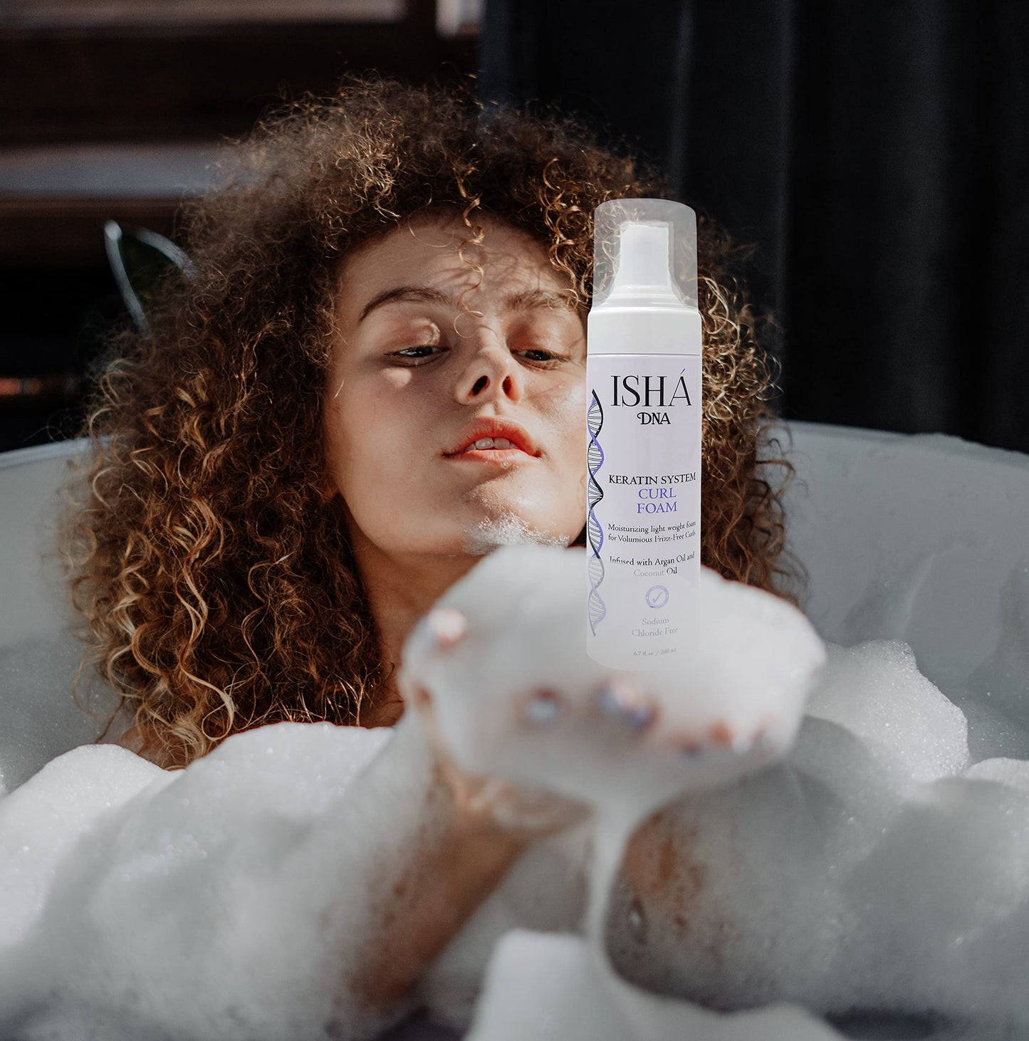 ISHA DNA Keratin System Curl Mousse - Volumizing Curl Enhancer for Wavy or Frizz-Free Curls - Sulfate-Free with Argan and Coconut Oil Beauty & Personal Care ISHA DNA