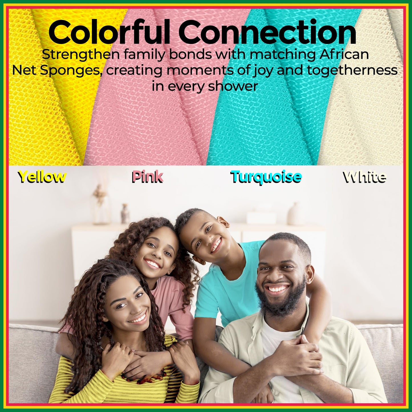 Little Booka (4-pack) African Net Sponge Sapo Sponge of Ghanaian tradition African Net Sponge with Handles African Bath Sponge Exfoliating Pink White Beauty and Personal Care Little Booka