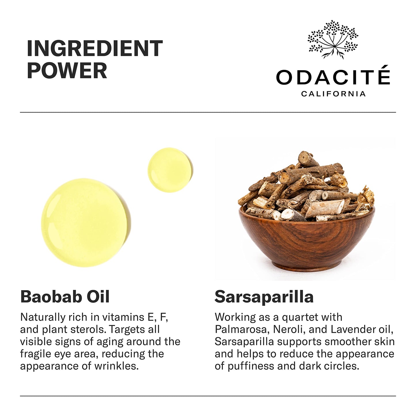 Odacité Brightening Serum Concentrate with Baobob for Anti Aging, Dark Circle, Puffiness, Wrinkles, Fine Lines and Under Eye Treatment - Vitamins A, E Beauty & Personal Care ODACITE