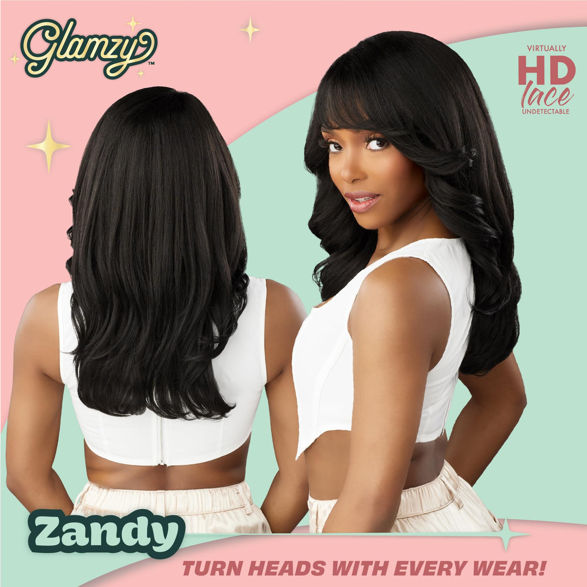 Sensationnel Glamzy Lace Crown Wig-Zandy, 2 DARKBROWN
