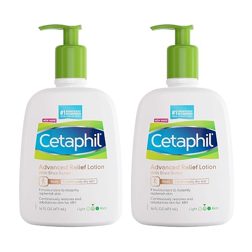 Cetaphil Advanced Relief Lotion with Shea Butter, 2 Pack - 16 oz, For Dry, Sensitive Skin, 48-Hr Moisture, Restores Skin Barrier, Fragrance Free Beauty & Personal Care Cetaphil