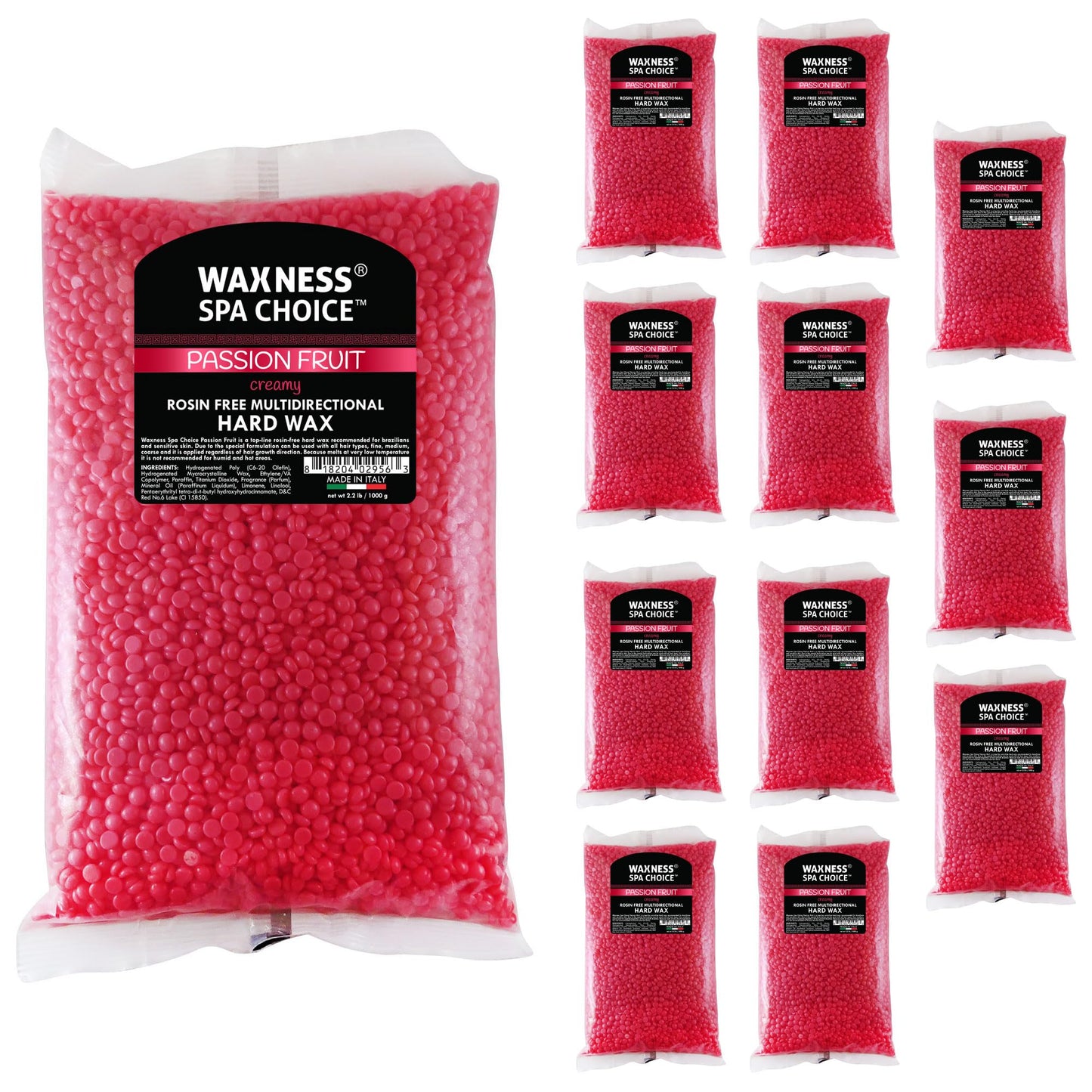 Waxness Spa Choice Rosin Free Multidirectional Hard Wax Passion Fruit Bulk 26.6 lb / 12 kg Beauty and Personal Care Waxness