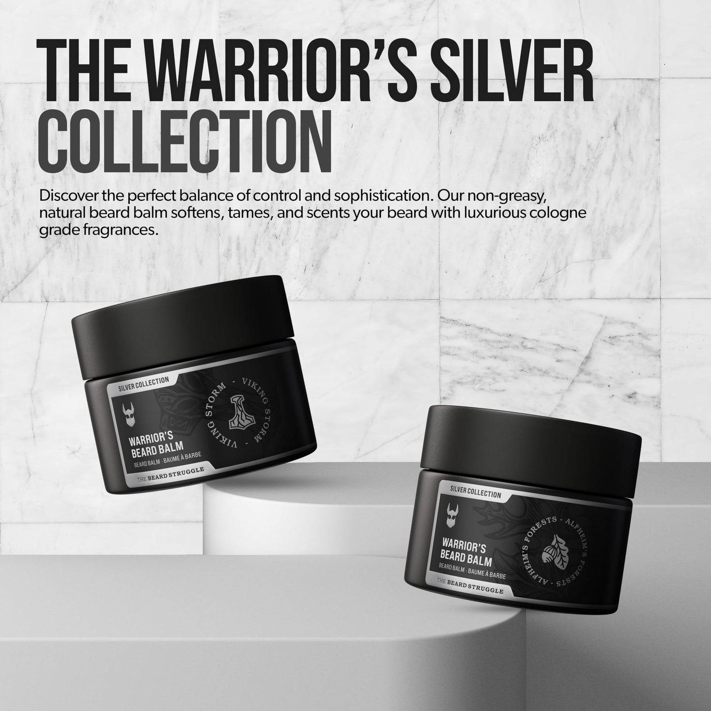 The Beard Struggle Warrior’s Beard Balm - Silver Collection, Alfheim's Forests - Non-Greasy Low-Hold Formula, Luxurious Cologne-Grade Fragrances 100% Beauty and Personal Care The Beard Struggle