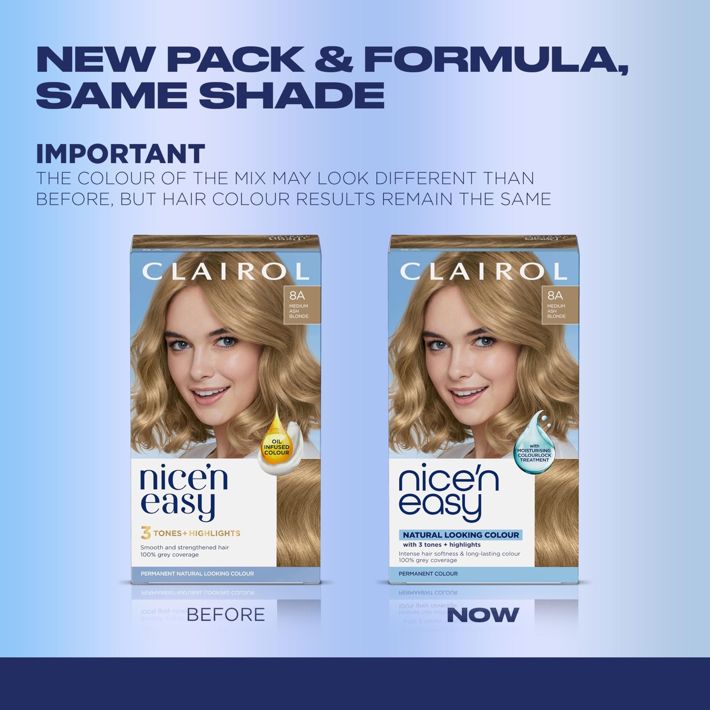 Clairol Nice'n Easy Permanent Hair Dye, 8A Medium Ash Blonde | 100% Gray Coverage | Long?Lasting, Natural?Looking Color & Shine | Pack of 1 Beauty & Personal Care Clairol