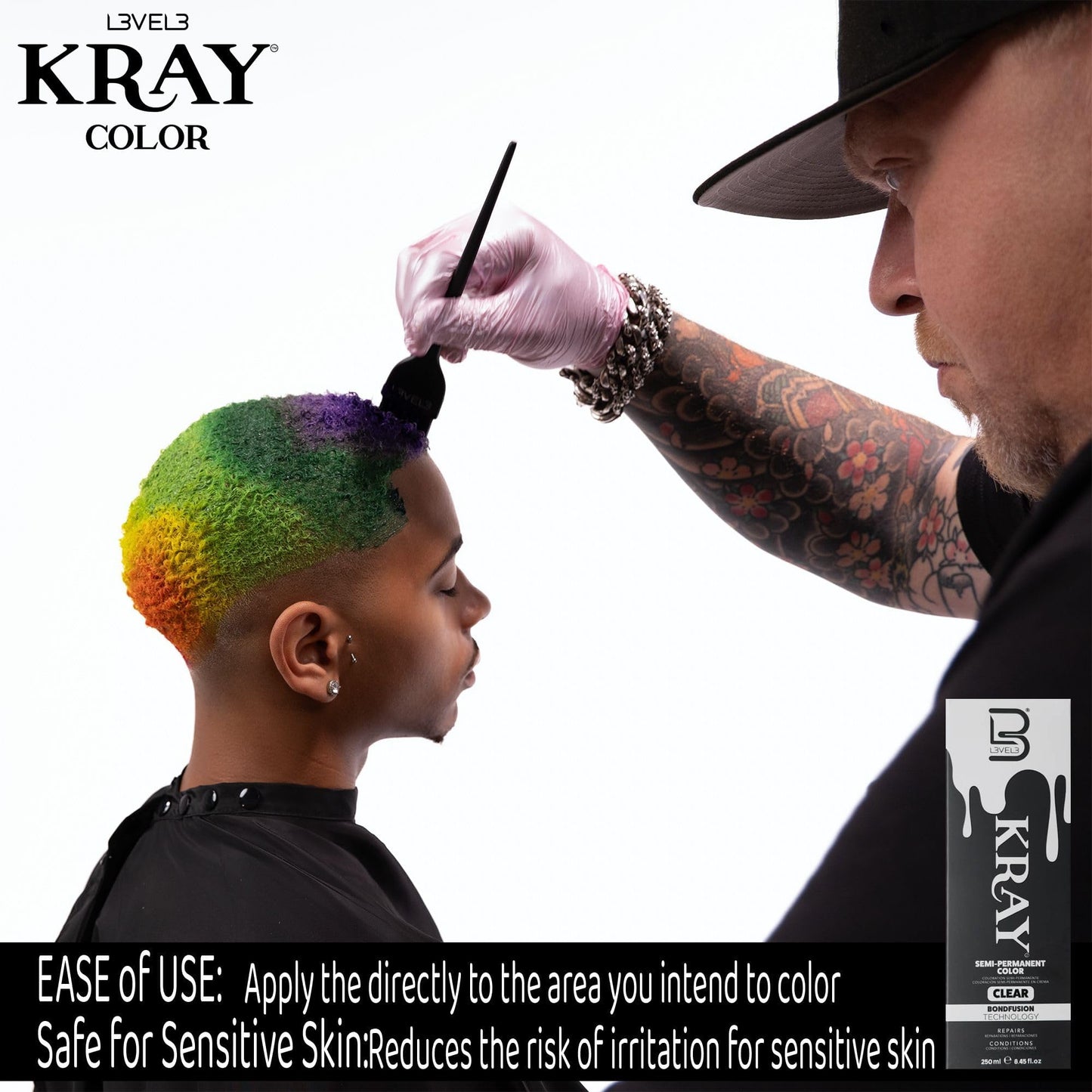 L3 - Level 3 Kray Semi Permanent Hair Color - Semi Permanent Hair Dye with Aloe Vera - Clear Beauty & Personal Care L3