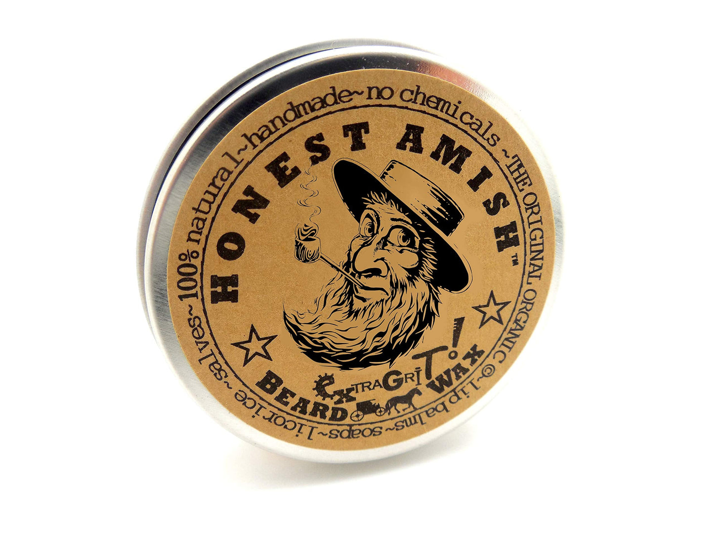Honest Amish Extra Grit Beard Wax - Natural and Organic - Hair Paste and Hair Control Wax - 2 ounce Beauty & Personal Care Honest Amish