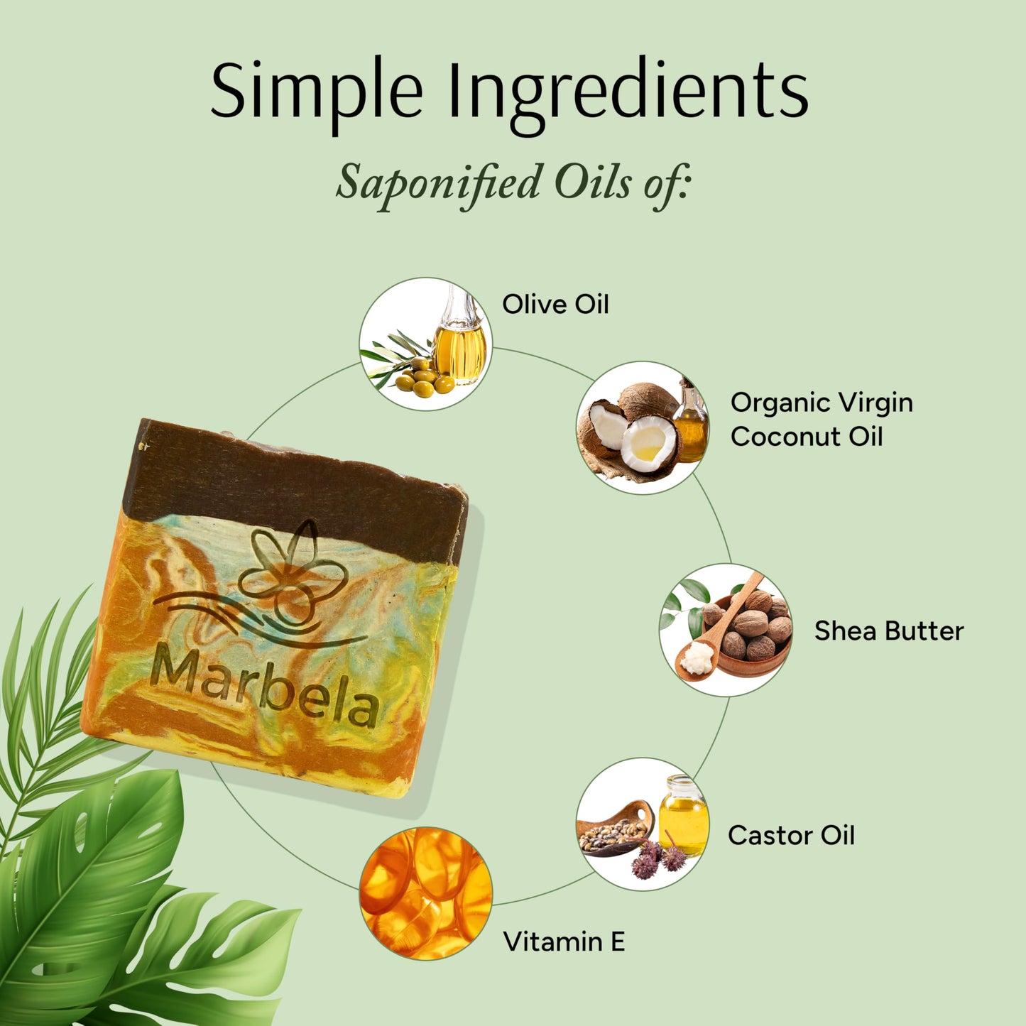 Marbela Cosmetics Handmade Soap Bar - Made in USA, Vegan Friendly, Palm Oil Free, Natural Bar Soap - Gentle Face & Body Soap for Daily Skin Care Beauty & Personal Care Marbela