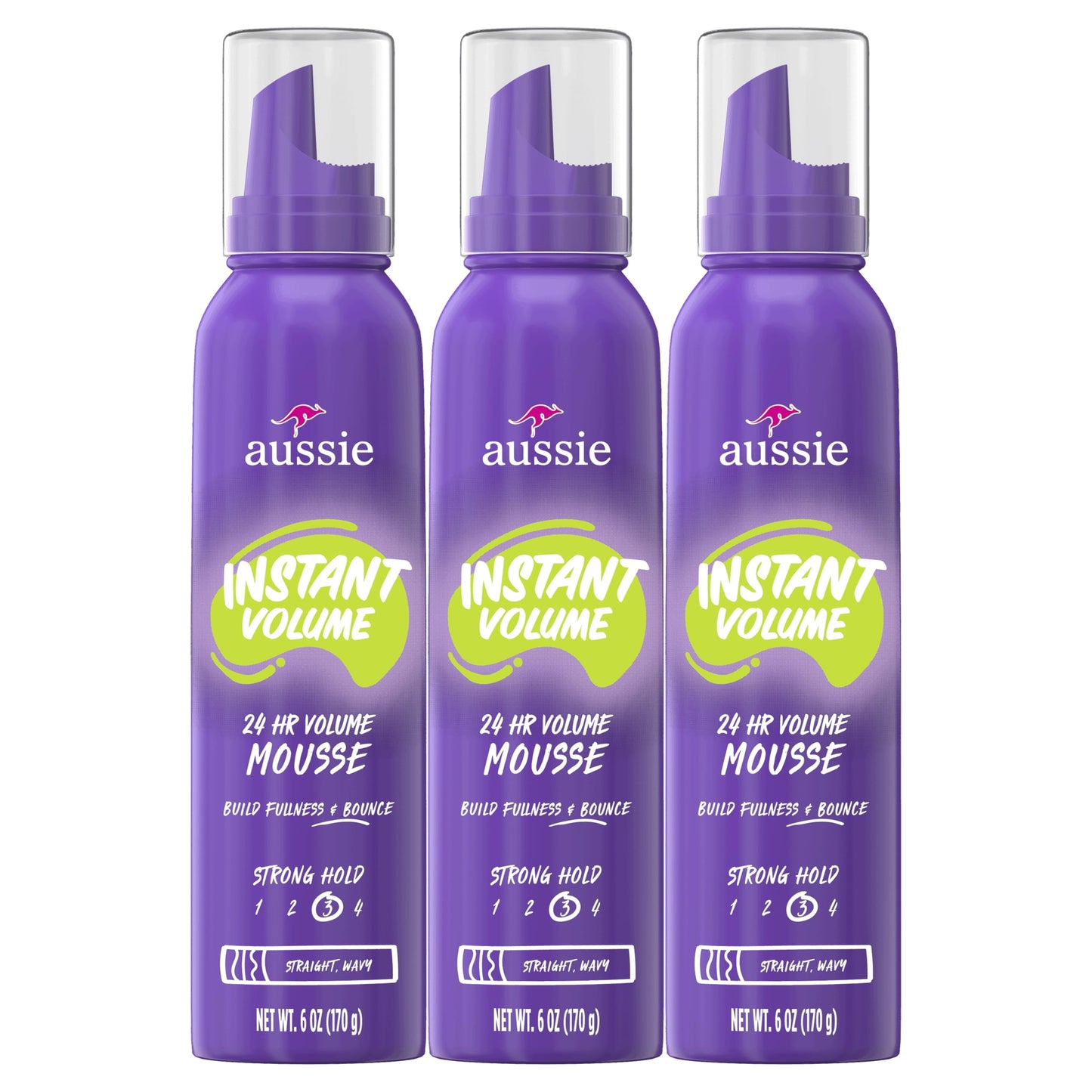 Aussie Instant Volume Mousse Triple Pack, 24-hour Volume Mousse, 6 oz Beauty & Personal Care Aussie