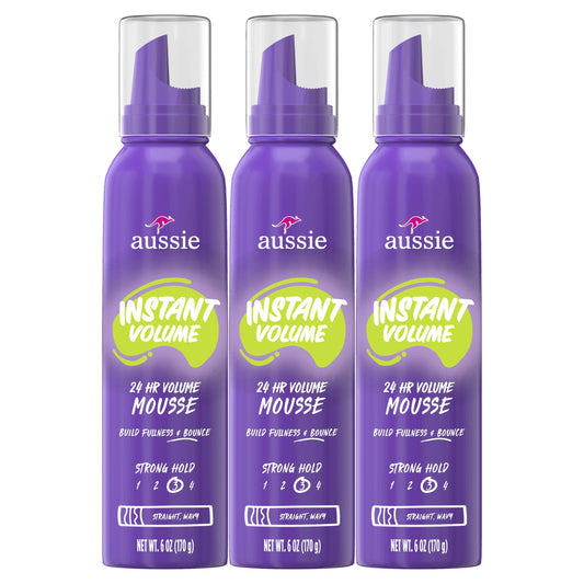 Aussie Instant Volume Mousse Triple Pack, 24-hour Volume Mousse, 6 oz Beauty & Personal Care Aussie