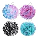BTYMS 4 Pieces Shower Loofahs Bath Sponges 60g Bath Scrunchies Mesh Pouf Exfoliating Loofa for Body Washing Beauty & Personal Care BTYMS