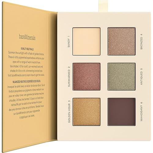 bareMinerals Mineralist Eyeshadow Palette, Sunlit, Vegan, Cruelty-Free & Dermatologist-Tested Beauty & Personal Care bareMinerals