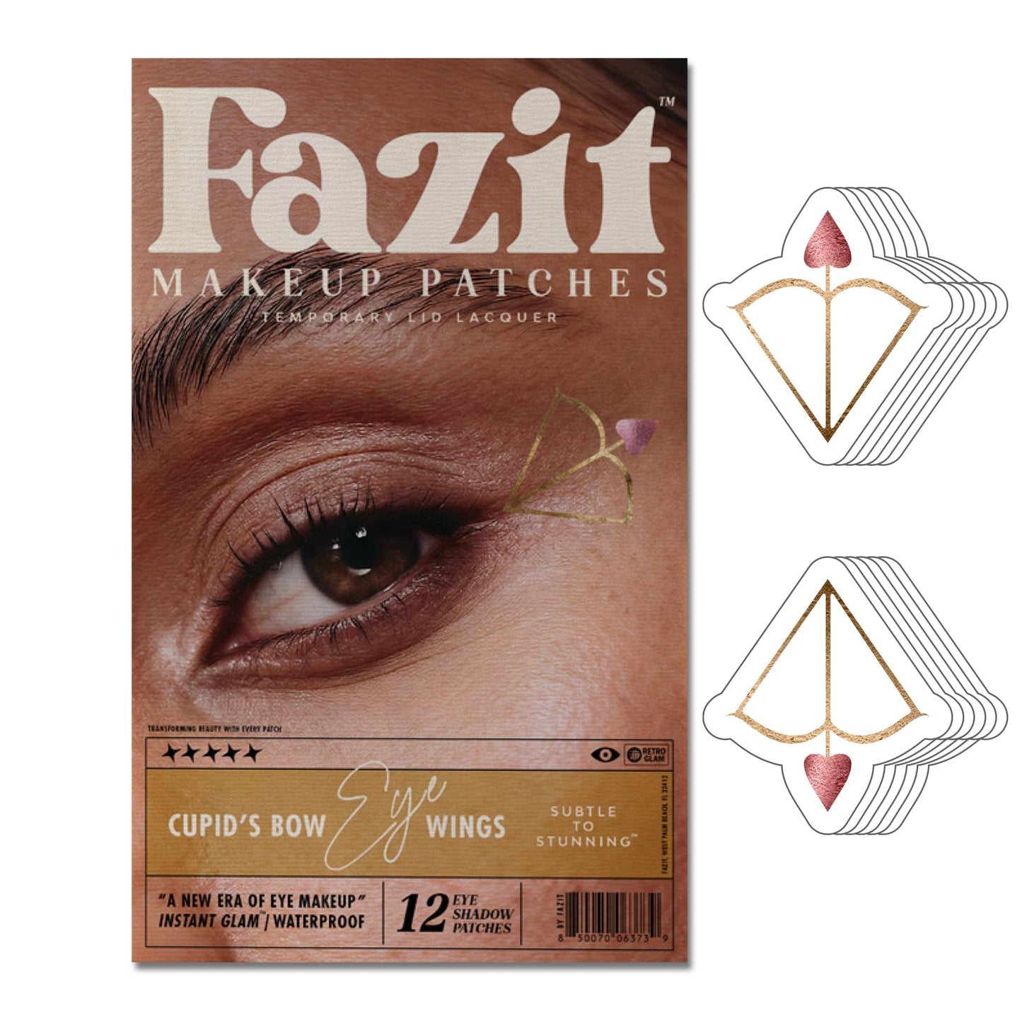 Fazit Makeup Patches - Cupid's Bow Eye Wings - Glow Up Make-Up Patches - Cute Glitter Makeup Accessories For Women - Cosmetic Glitter For Face Beauty & Personal Care Fazit