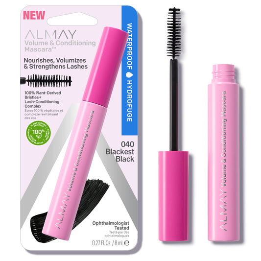 Almay Volume & Conditioning Mascara, Hydrating All Day Wear, 40 Blackest Black Waterproof, 0.27 fl oz Beauty & Personal Care Almay