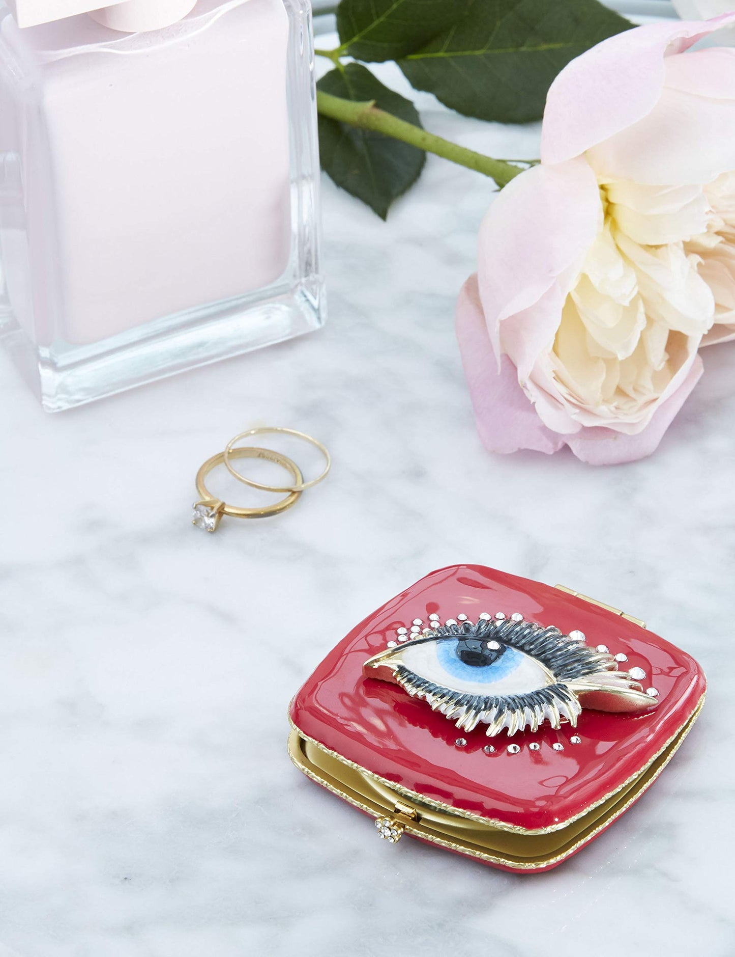 Jay Strongwater Pop Life Bette Eye Compact Make up Mirror with Swarovski Crystals Beauty & Personal Care Jay Strongwater