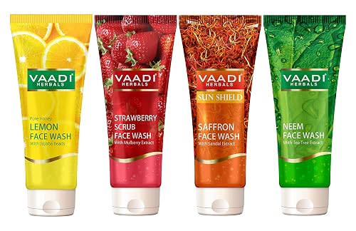 Vaadi Herbals Assorted Herbal Face Wash, 60ml (Pack of 4) Beauty & Personal Care Vaadi Herbals