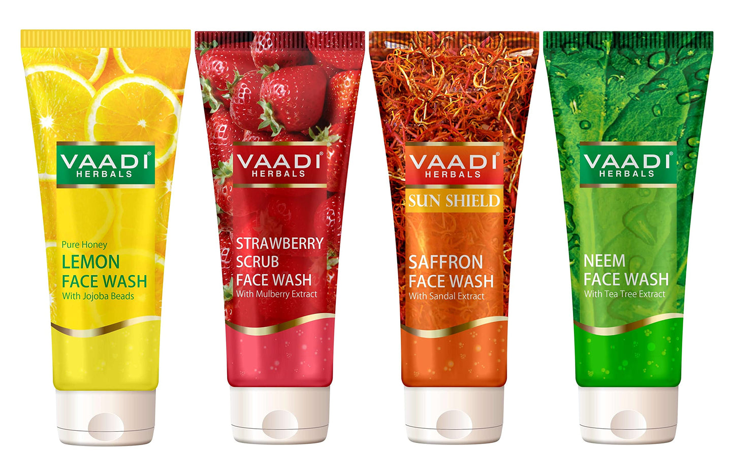 Vaadi Herbals Assorted Herbal Face Wash, 60ml (Pack of 4) Beauty & Personal Care Vaadi Herbals