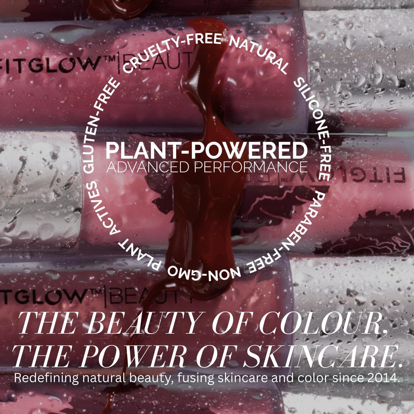 FITGLOW Beauty Lip Colour Serum | Hydrating Lip Gloss | Plumping Anti-Aging Lip Treatment | Natural Shine with Pomegranate Sterols & Collagen | Beauty & Personal Care FITGLOW