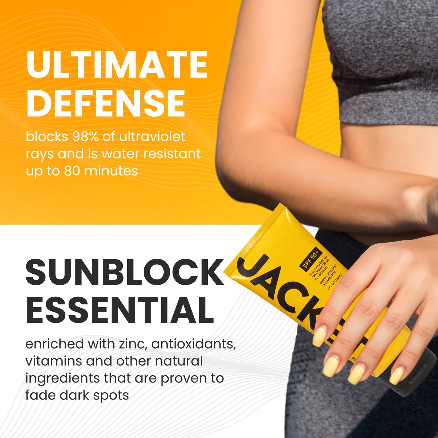 JACKET Sport Sunscreen SPF 50+ – Broad Spectrum Face & Body Lotion, Non-Greasy, Water & Sweat Resistant, Vitamin-Enriched, 4 fl oz Beauty & Personal Care JACKET
