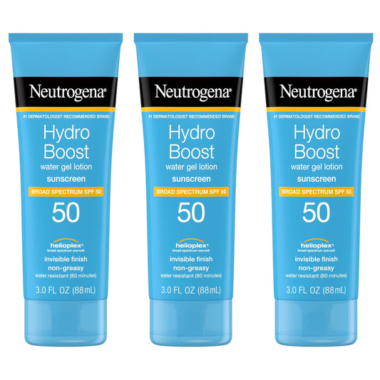 Neutrogena Hydro Boost Water Gel Moisturizing Sunscreen Lotion, Broad Spectrum Sunblock SPF 50, Water Resistant Travel Size Sunscreen For Sensitive Beauty & Personal Care Neutrogena