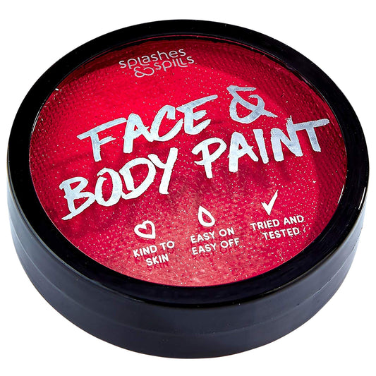 Water Activated SFX Face and Body Paint - Red Face Paint, Special Effects Makeup 18g Cake Tub - Pretend Costume and Dress Up Makeup - Great Beauty & Personal Care splashes & spills