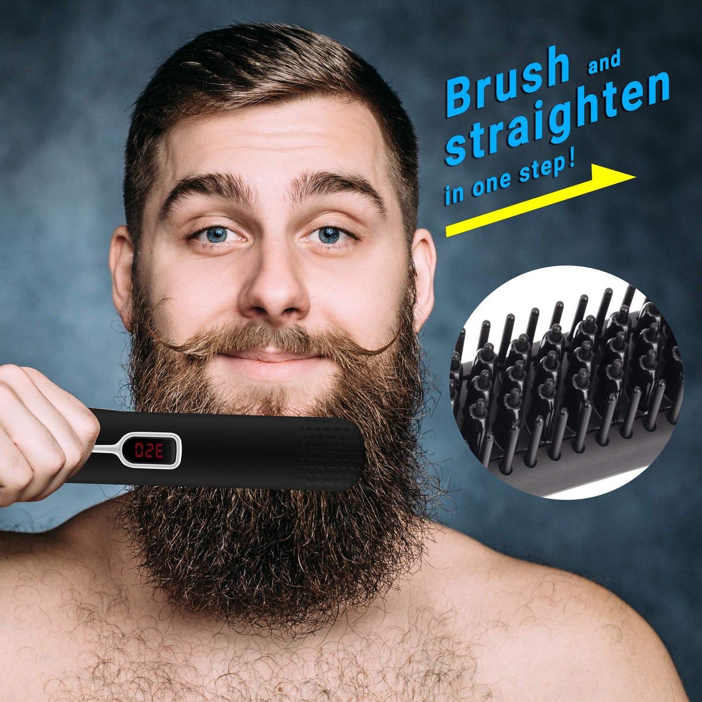 Cayzor Beard Straightener Comb for Men - Upgraded Professional Electric Mens Beard Straightening Heated Brush Portable Anti-Scald 5 Adjustable Beauty and Personal Care Cayzor