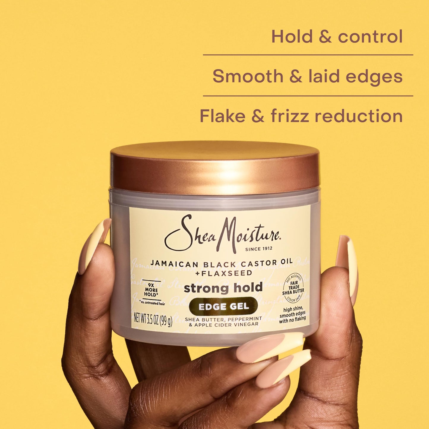 SheaMoisture Edge Control Strong Hold Gel+Flaxseed Jamaican Black Castor Oil Keeps Edges in Place,No Flakes,Infused With Hydrolyzed Corn Beauty & Personal Care Shea Moisture