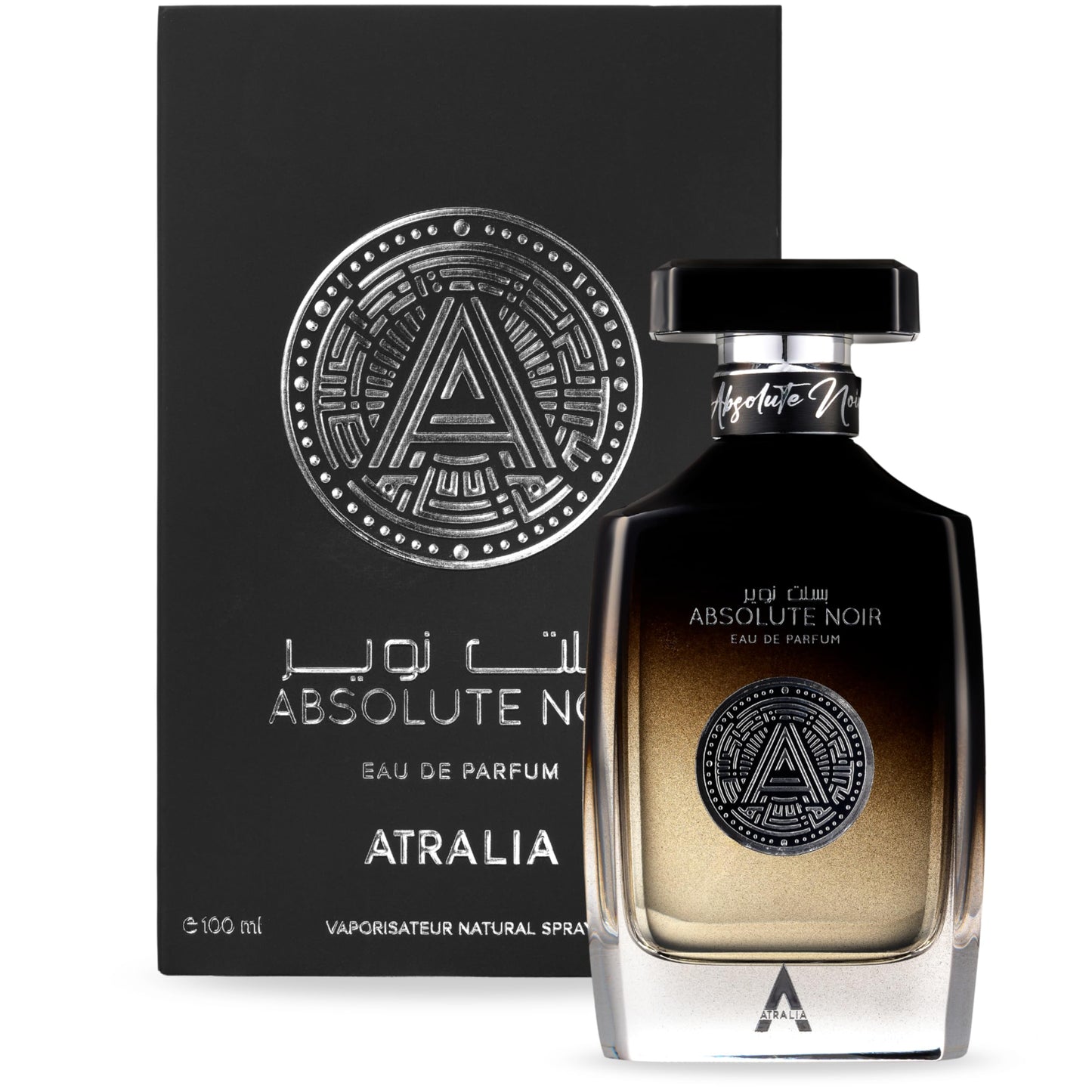 Atralia Absolute Noir Eau De Parfum for Men 100Ml 3.4Oz - Luxurious and Long Lasting Fragrances with Top Notes of Bergamot, Lemon, Grapefruit, Pink Beauty & Personal Care Atralia
