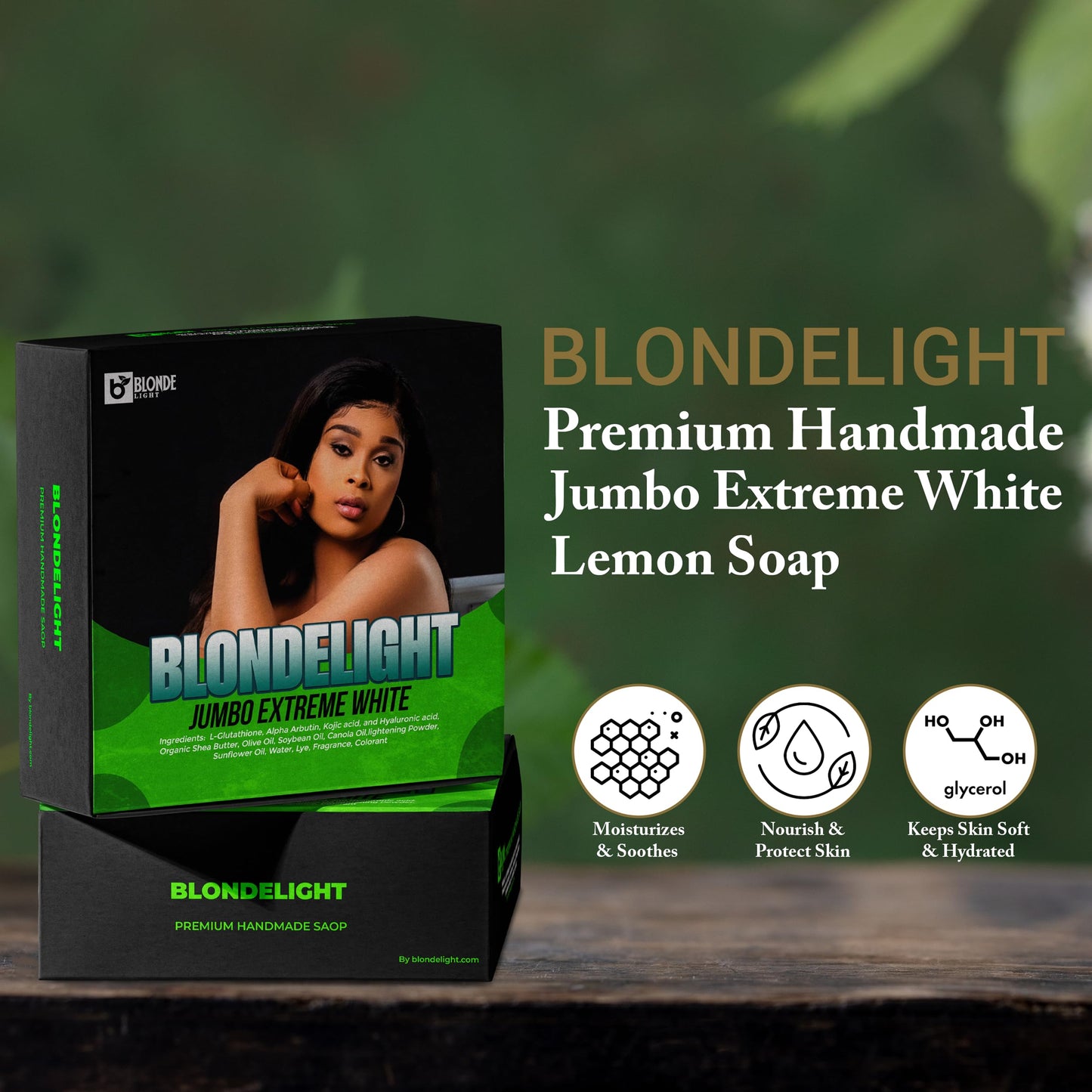 BLONDELIGHT Jumbo Extreme White Lemon Soap | Gentle Cleansing Bar for Smooth & Refreshed Skin | Moisturizing Formula with Nourishing Oils | Ideal Beauty & Personal Care BLONDELIGHT
