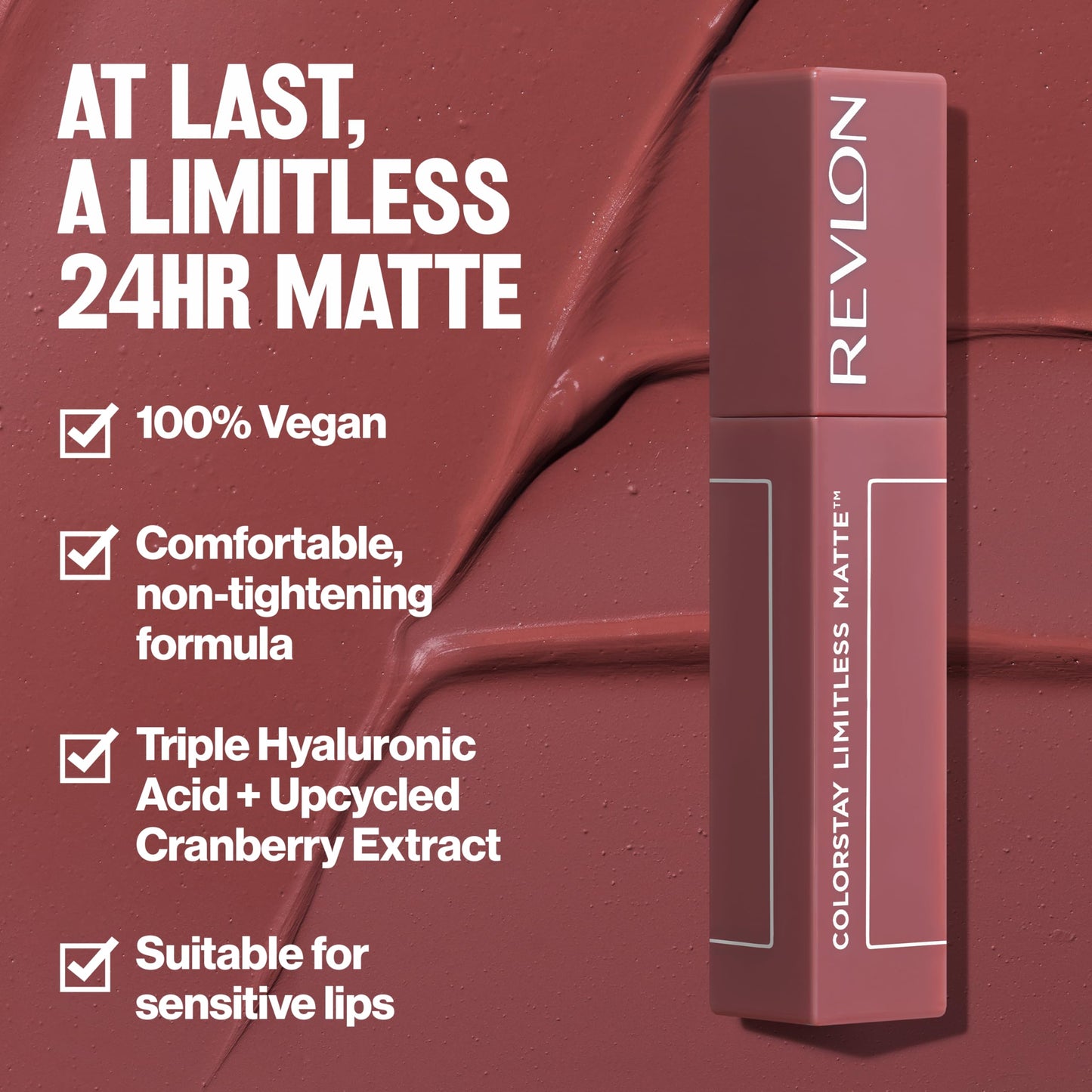 Revlon ColorStay Limitless Matte Liquid Lipstick, Vegan Formula, No-Budge, Longwear Lip Color, Long Lasting, Lightweight/Comfortable, Waterproof, 004 Beauty & Personal Care REVLON