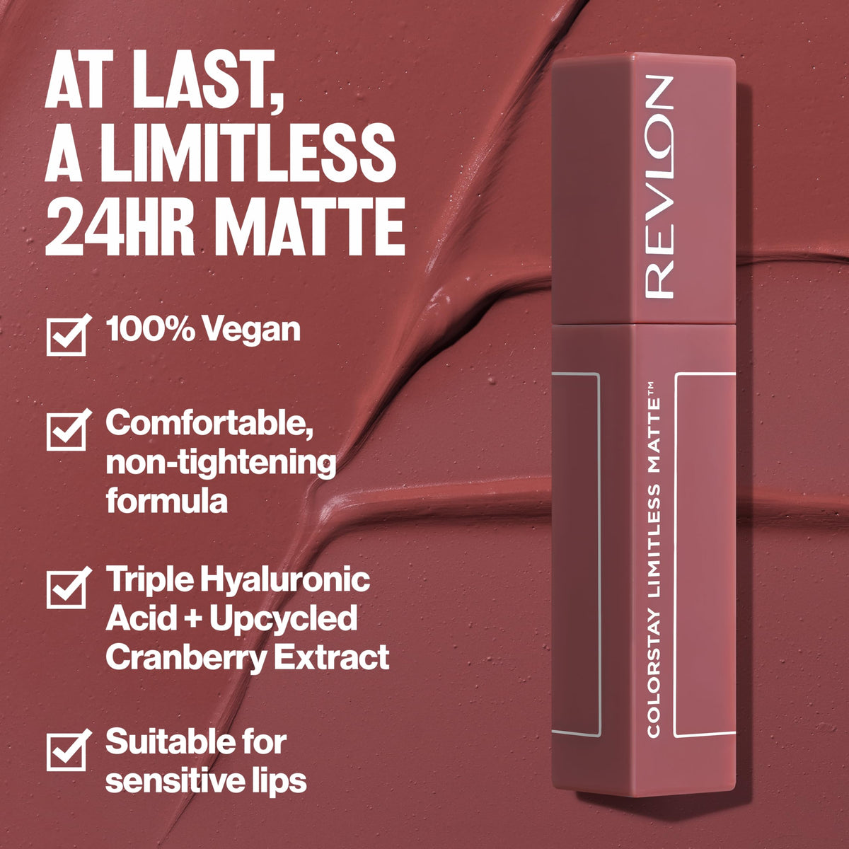 Revlon ColorStay Limitless Matte Liquid Lipstick, Vegan Formula, No-Budge, Longwear Lip Color, Long Lasting, Lightweight/Comfortable, Waterproof, 015 Beauty & Personal Care REVLON
