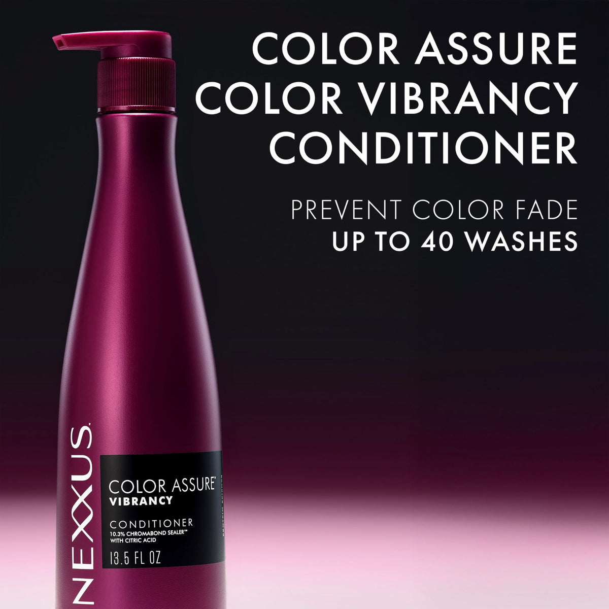 Nexxus COLOR ASSURE Conditioner for Vibrancy for Color Treated Hair Powered by CHROMABOND SEALER with Citric Acid 13.5 oz