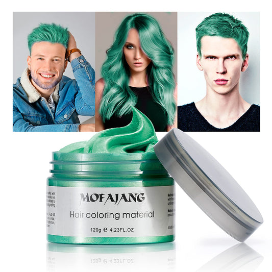 Temporary Green Hair Color Wax 4.23oz, Instant Hairstyle Mud Cream, Hair Pomades for Party, Cosplay, Nightclub, Masquerade, Halloween.(Green) Beauty & Personal Care TailaiMei