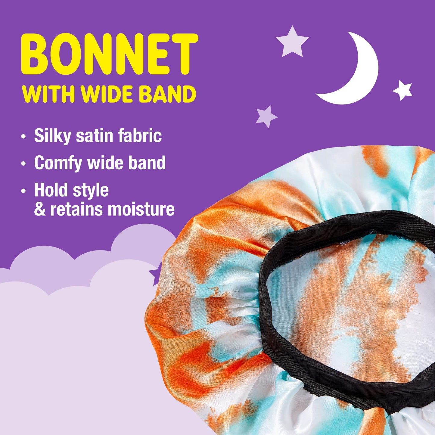 Red by Kiss Kids Satin Bonnet with Wide Band, Sleep Cap for Kids, Bonnet for Boys and girls (Orange/Blue) Beauty and Personal Care Red by Kiss