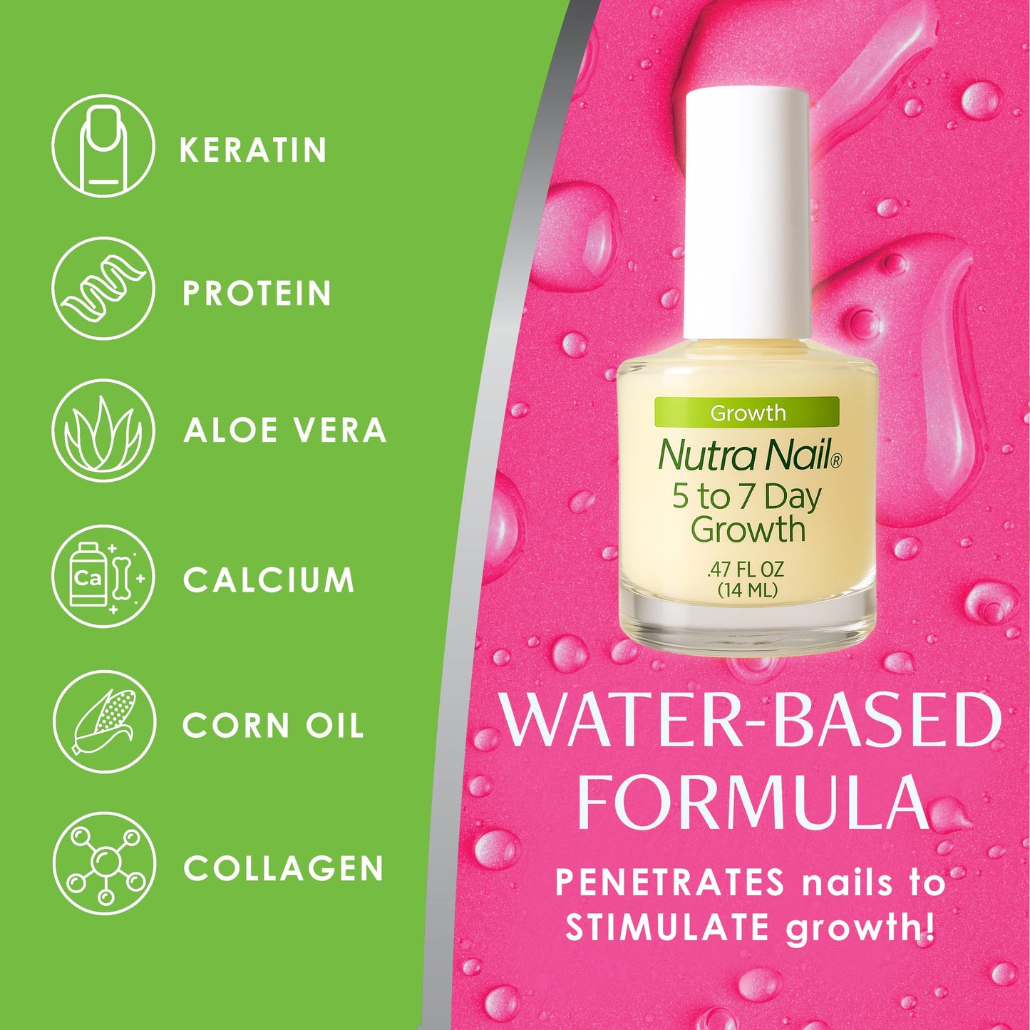 Nutra Nail 5 to 7 Day Growth Treatment - Fast Keratin Nail Hardener & Nail Strengthener for Thin Nails, Brittle & Damaged (0.47 Fl Oz) Beauty & Personal Care Nutra Nail