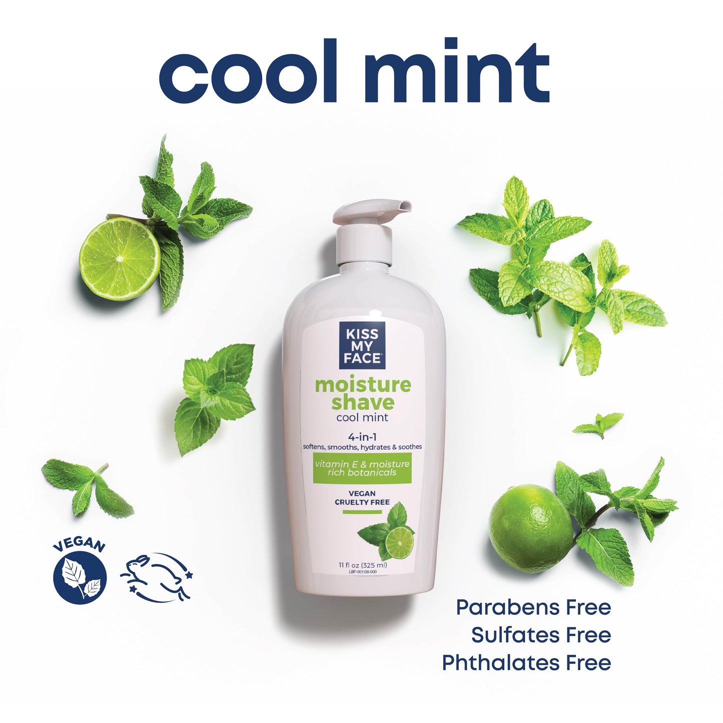 Kiss My Face 4-in-1 Moisture Shave, Cool Mint 11 oz Beauty and Personal Care Kiss My Face