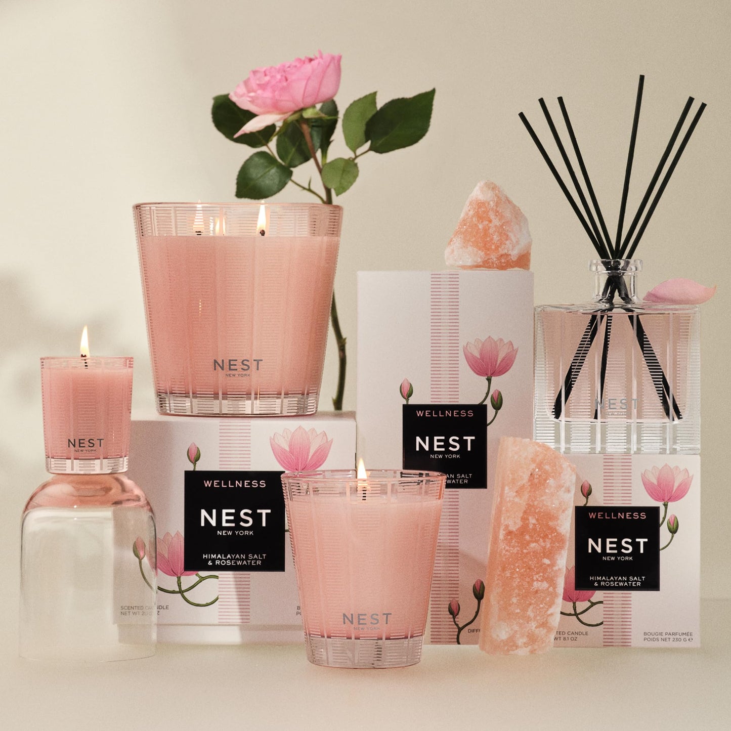 NEST New York Liquid Soap, Himalayan Salt & Rosewater - 10 fl oz - Cleanses & Nourishes Skin - Approx. 300 Pumps Per Bottle - Gluten Free & Cruelty Beauty & Personal Care NEST New York