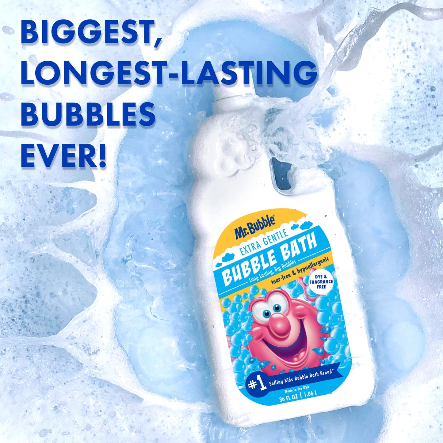 Mr. Bubble Extra Gentle Bubble Bath - Hypoallergenic, Tear Free Bubble Bath Solution Perfect for Sensitive Skin (Pack of 2 Bottles, 36 fl oz Each) Beauty & Personal Care Mr. Bubble