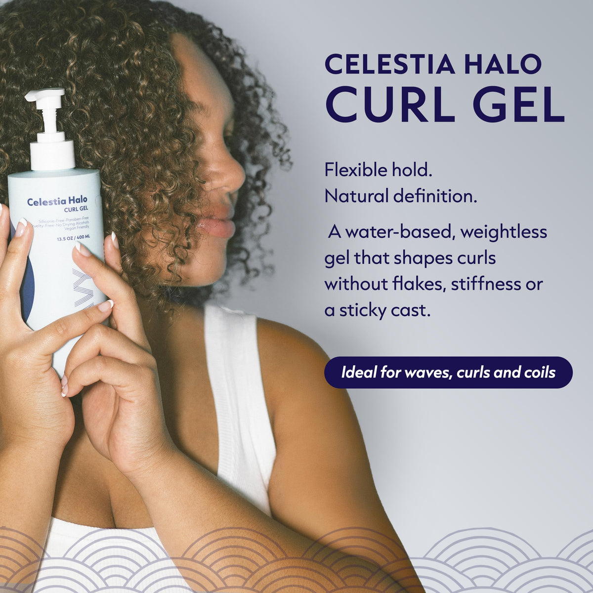 NAVY Celestia Halo Curl Gel with Aloe and Jojoba, 13.5 oz