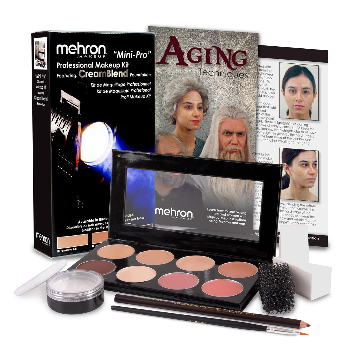 Mehron Makeup Mini-Pro Student Education Makeup Kit - DEEP