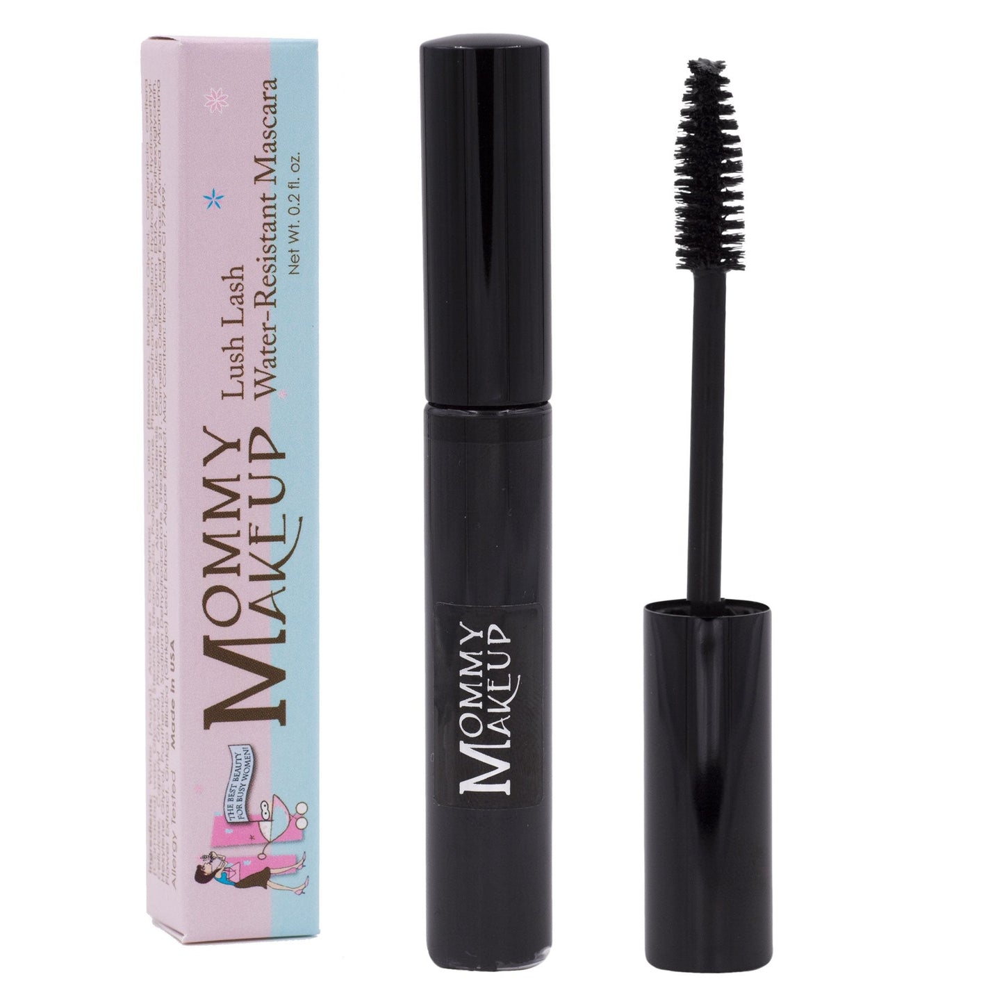 Lush Lash Water Resistant Mascara - Extreme Volume & Length For Stunning Lashes - No Smears, Smudges or Flakes, Non-Irritating, Cruelty Free, Made Beauty & Personal Care Mommy Makeup