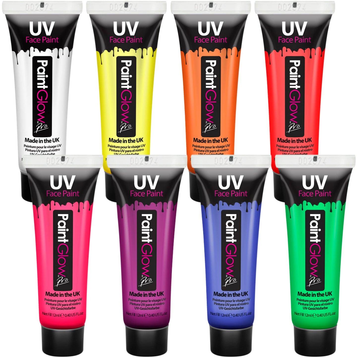 UV Body Paint and Face Paint - 8 Colors - Blacklight Reactive Paints - Body Makeup Glows In the Dark for Black Light Parties, Halloween Costume Beauty & Personal Care FUN N DOPE