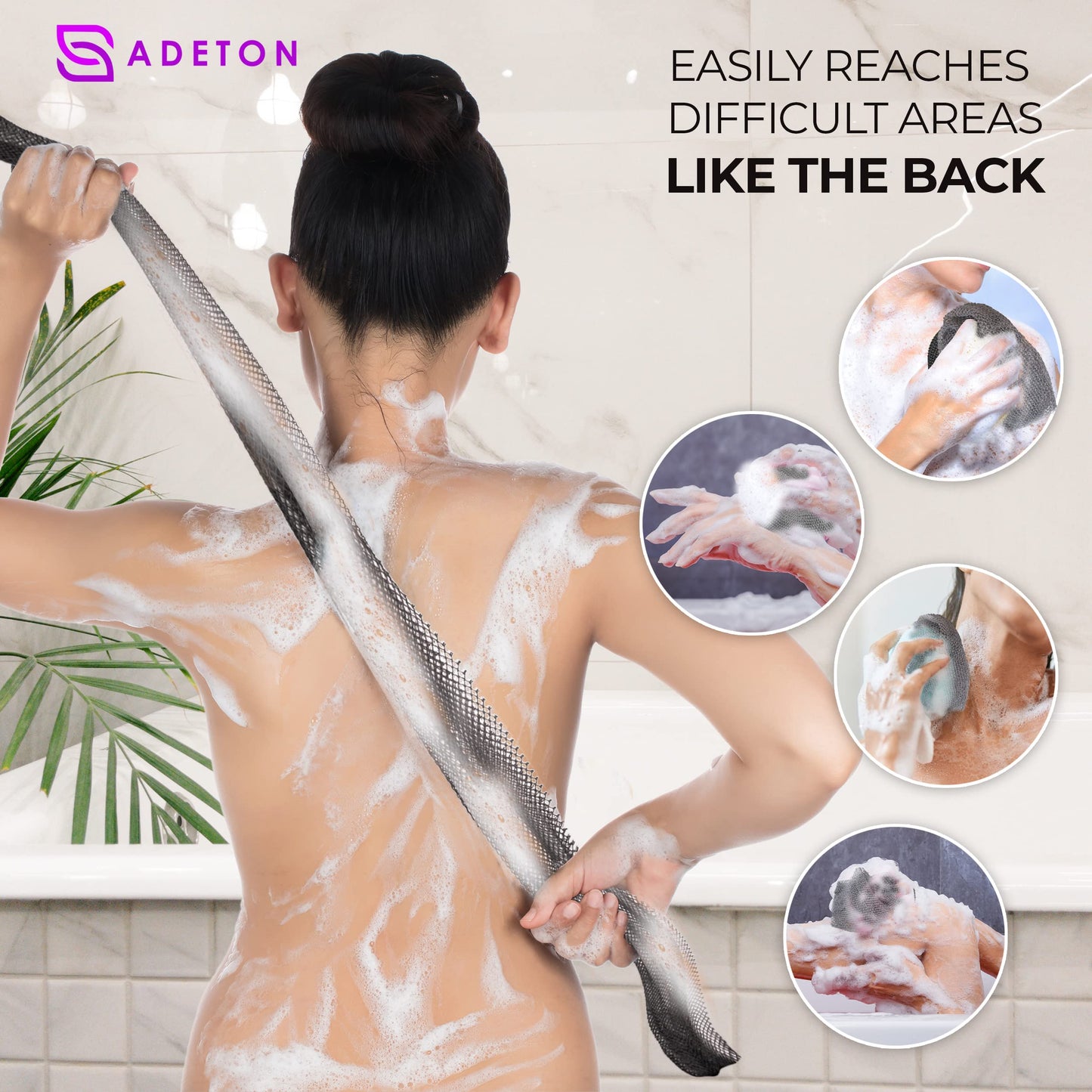 Adeton African Net Sponge, Authentic, Real, Black Owned, Exfoliating Bath Wash Cloth, Long Sponge, Body Exfoliator, Sapo, Shower Bath Accessories Beauty & Personal Care ADETON