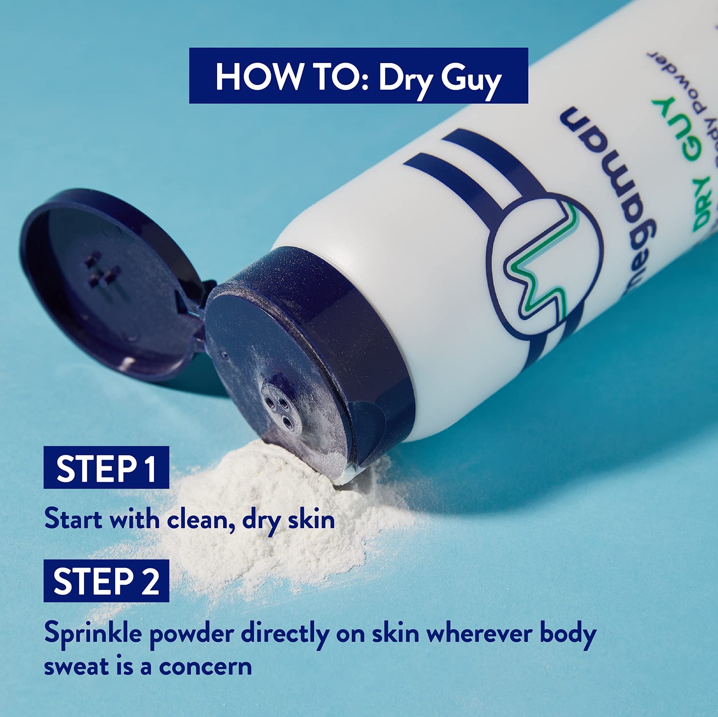 Megaman Sweat Absorbing Body Powder - Dry Guy - Prevents Chafing & Odor - Groin, Body, Feet & More - Talc-Free, All Natural - 6 oz Beauty and Personal Care Megababe