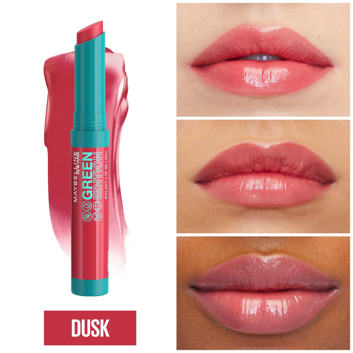 Maybelline Green Edition Balmy Lip Blush, Formulated With Mango Oil, Dusk, Cherry Pink, 1 Count Beauty & Personal Care MAYBELLINE