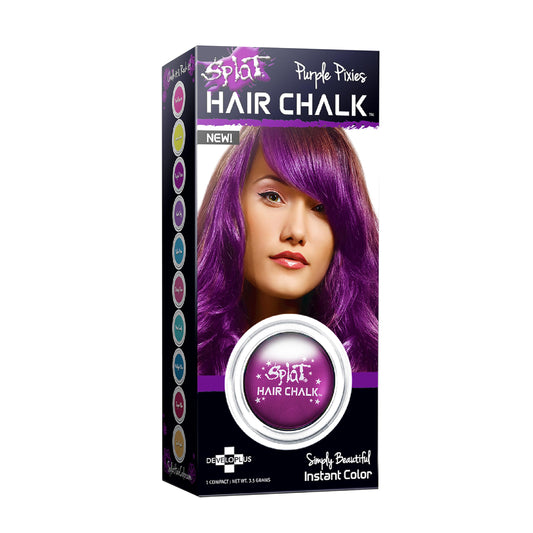 Splat Purple Pixies Hair Chalk, 1 Compact, Temporary Hair Color Glides on Easily for Fun Pops of Color, Washable Hair Color Chalk Shampoos Out Beauty & Personal Care Splat
