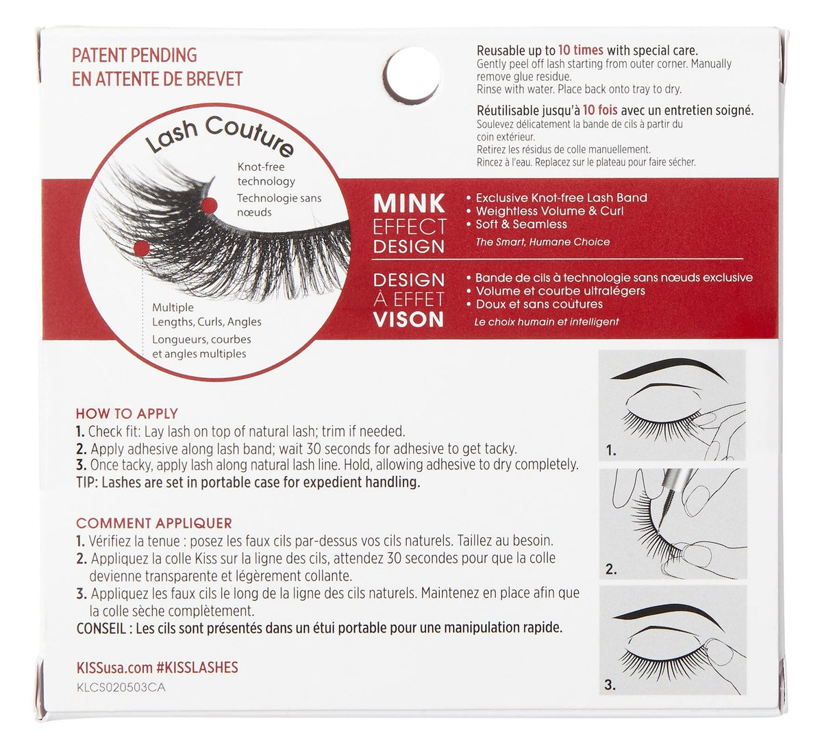 Kiss Lash Couture Faux Mink Little Black Dress (Pack of 2) Beauty & Personal Care KISS